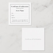 Anpassbare Mini-Echtheitszertifikate Art Quadratische Visitenkarte (Vorne/Hinten)