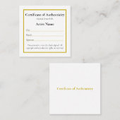Anpassbare Mini-Echtheitszertifikate Art Quadratische Visitenkarte (Vorne/Hinten)