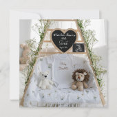 Anpassbare Minimal-Weiße Schwangerschaftsankündigu Einladung (Vorderseite)