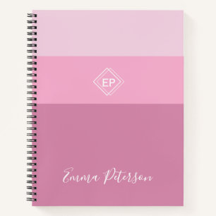 Anpassbare Minimalistische Monogramm Notizblock