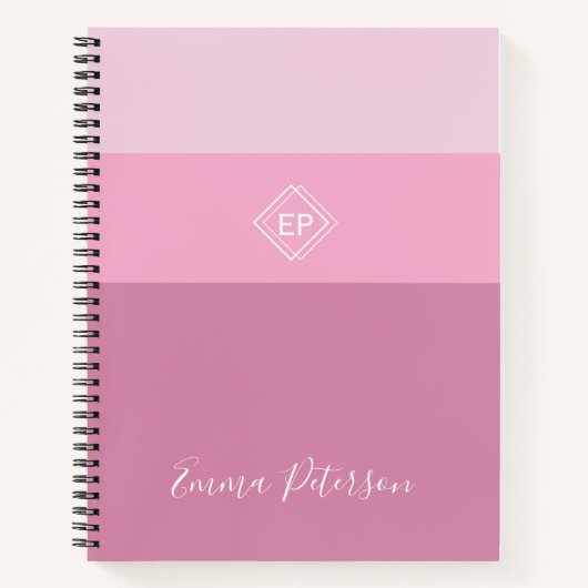 Anpassbare Minimalistische Monogramm Notizblock (Vorderseite)