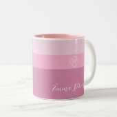 Anpassbare Minimalistische Monogramm Zweifarbige Tasse (VorderseiteRechts)