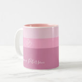 Anpassbare Minimalistische Monogramm Zweifarbige Tasse (Vorderseite Links)