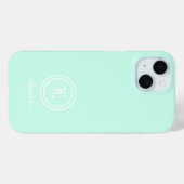 Anpassbare mintgrüne Monogramm-Handyhülle Case-Mate iPhone Hülle (Rückseite (Horizontal))