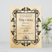 Anpassbare mittelalterliche Altpapier Einladung (Stehend Vorderseite)