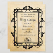 Anpassbare mittelalterliche Altpapier Einladung (Vorne/Hinten)