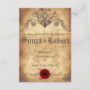 Anpassbare mittelalterliche Fantasy-Hochzeitseinla Einladung