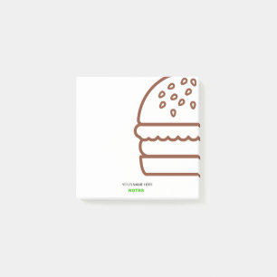 Anpassbare moderne Burger-Post-it®-Notizen Post-it Klebezettel