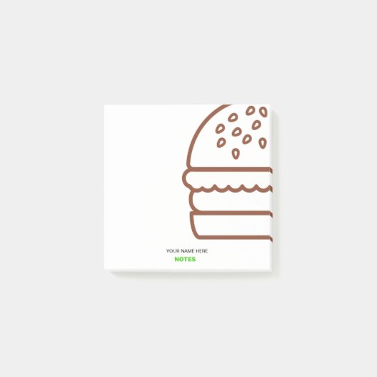 Anpassbare moderne Burger-Post-it®-Notizen Post-it Klebezettel (Vorderseite)