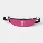 Anpassbare moderne Monogramm-Initialen Rosa Weiß Bauchtasche (Vorderseite)