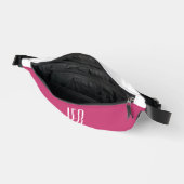 Anpassbare moderne Monogramm-Initialen Rosa Weiß Bauchtasche (Offen)