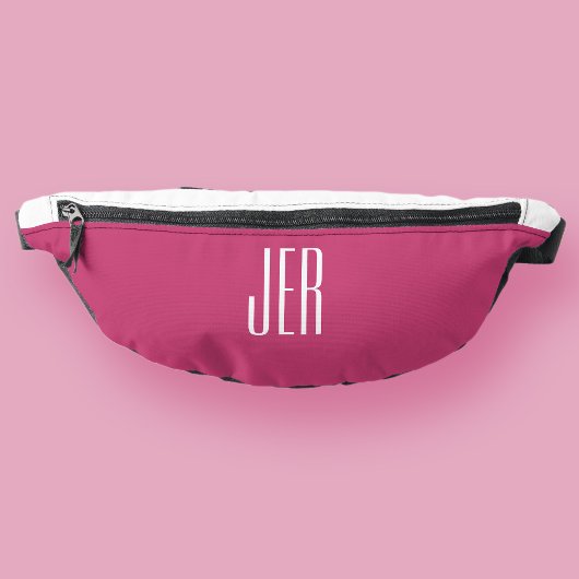 Anpassbare moderne Monogramm-Initialen Rosa Weiß Bauchtasche