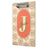 Anpassbare, moderne Retro-Monogramm-Zwischenablage Klemmbrett (Links)