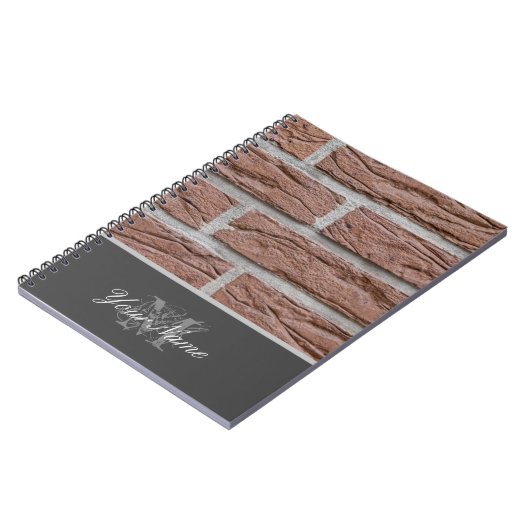 Anpassbare Monogram mit einer Grunge-Mauer! Notizblock (Linke Seite)