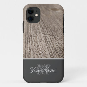 Anpassbare Monogram mit Holzgrunge! Case-Mate iPhone Hülle