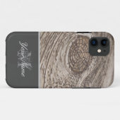 Anpassbare Monogram mit Holzgrunge! Case-Mate iPhone Hülle (Rückseite (Horizontal))