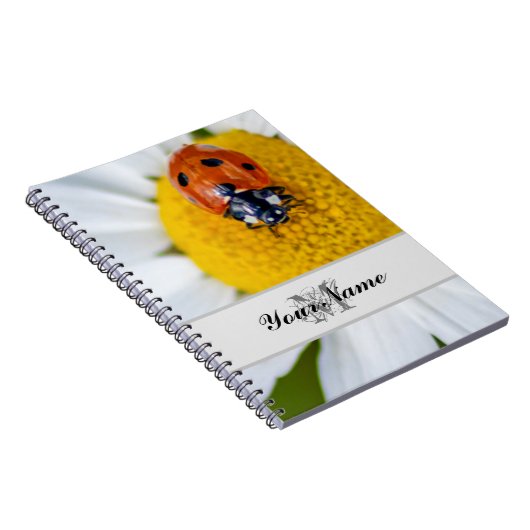 Anpassbare Monogram Viel Glück kleine Ladybug! Notizblock (Rechte Seite)