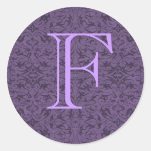 Anpassbare Monogramm F Runder Aufkleber