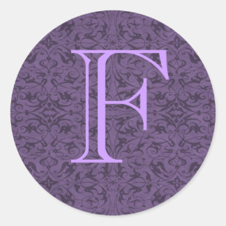 Anpassbare Monogramm F Runder Aufkleber