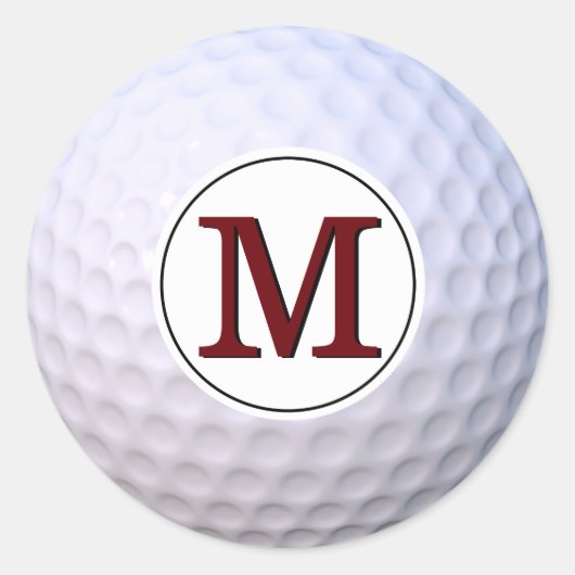 Anpassbare Monogramm für Golf Ball Runder Aufkleber (Vorderseite)