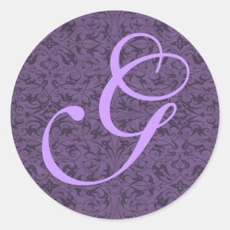 Anpassbare Monogramm G Runder Aufkleber