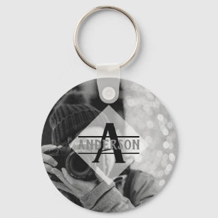 Anpassbare Monogramm-Geschenke für FOTOS Moderne Schlüsselanhänger