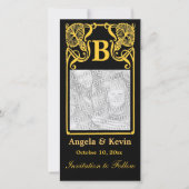 Anpassbare Monogramm-Karte für das Save the Date F (Vorderseite)