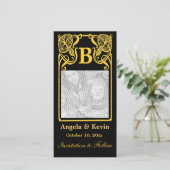 Anpassbare Monogramm-Karte für das Save the Date F (Stehend Vorderseite)