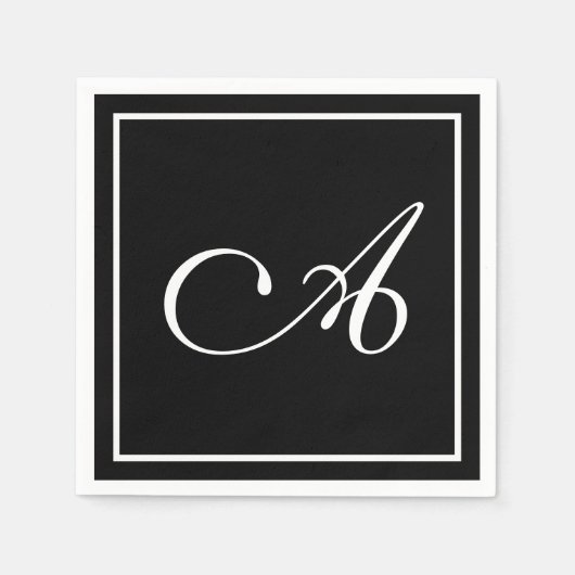 Anpassbare Monogramm-Letter Serviette (Vorderseite)