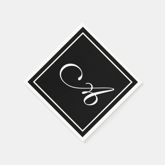 Anpassbare Monogramm-Letter Serviette (Ecke)