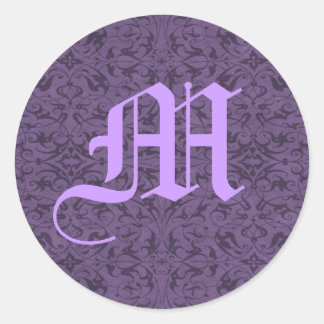 Anpassbare Monogramm M Runder Aufkleber
