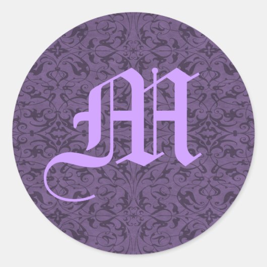 Anpassbare Monogramm M Runder Aufkleber (Vorderseite)