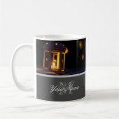 Anpassbare Monogramm mit goldenen Weihnachtsbeleuc Kaffeetasse (Links)