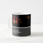 Anpassbare Monogramm mit goldenen Weihnachtsbeleuc Kaffeetasse (Vorderseite Links)