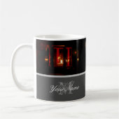 Anpassbare Monogramm mit goldenen Weihnachtsbeleuc Kaffeetasse (Links)