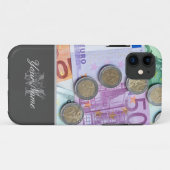 Anpassbare Monogramm mit Münzen und Banknoten! Case-Mate iPhone Hülle (Rückseite (Horizontal))