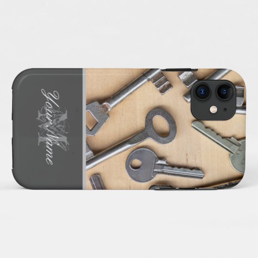 Anpassbare Monogramm mit verschiedenen Schlüsseln! Case-Mate iPhone Hülle (Rückseite (Horizontal))