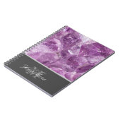 Anpassbare Monogramm mit wertvollem Amethyst-Edels Notizblock (Linke Seite)