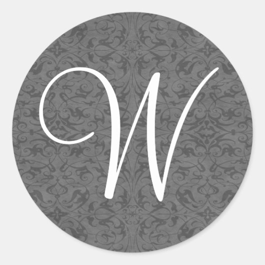 Anpassbare Monogramm Runder Aufkleber (Vorderseite)