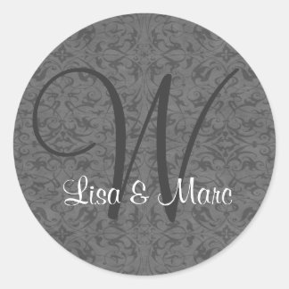 Anpassbare Monogramm Runder Aufkleber