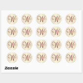 Anpassbare Monogramm Runder Aufkleber (Blatt)