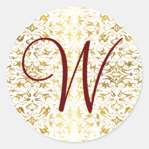 Anpassbare Monogramm Runder Aufkleber