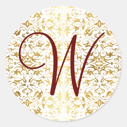 Anpassbare Monogramm Runder Aufkleber (Vorderseite)