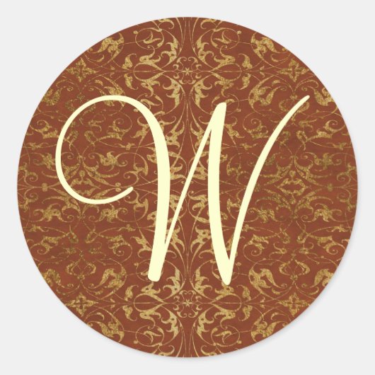 Anpassbare Monogramm Runder Aufkleber (Vorderseite)