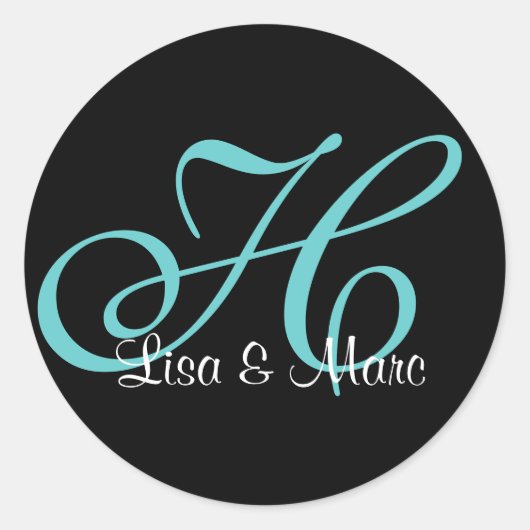 Anpassbare Monogramm Runder Aufkleber (Vorderseite)