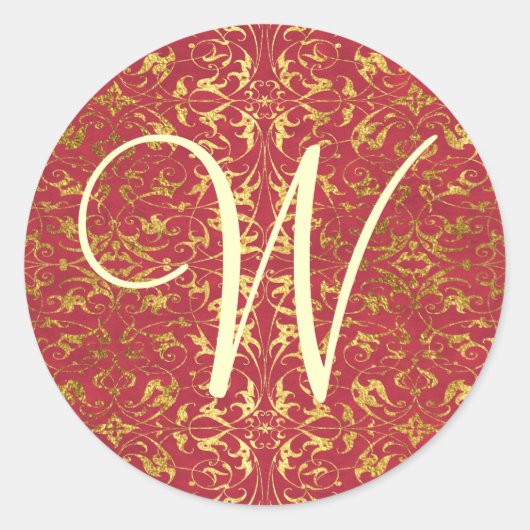 Anpassbare Monogramm Runder Aufkleber (Vorderseite)