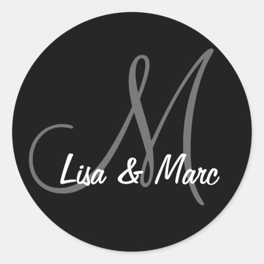 Anpassbare Monogramm Runder Aufkleber (Vorderseite)