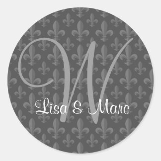 Anpassbare Monogramm Runder Aufkleber