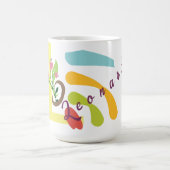Anpassbare Monogramm-Tasse mit Blumendesign Verwandlungstasse (Zentrum)