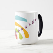 Anpassbare Monogramm-Tasse mit Blumendesign Verwandlungstasse (VorderseiteRechts)